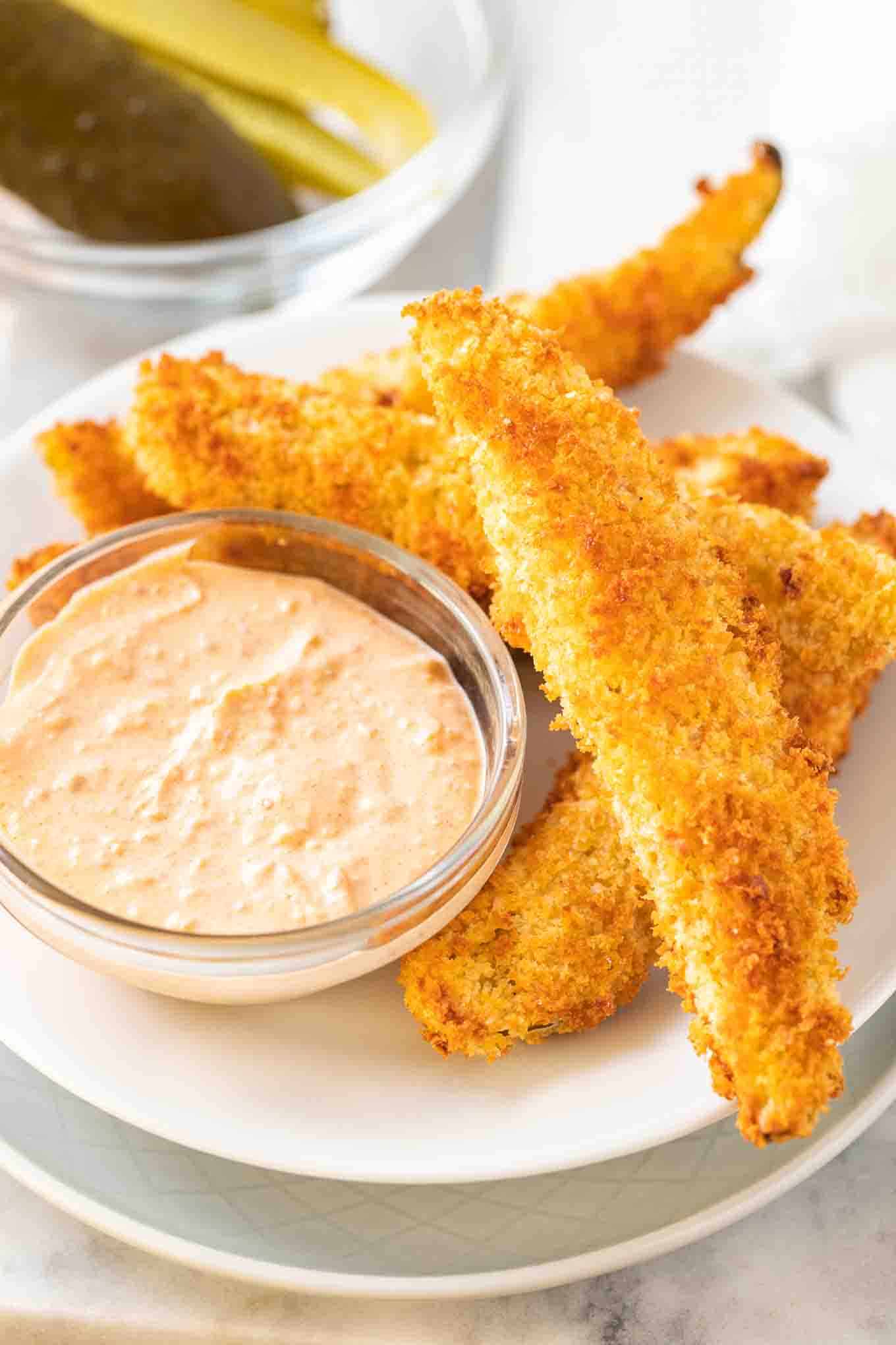 Fried Pickles with Tangy Dip