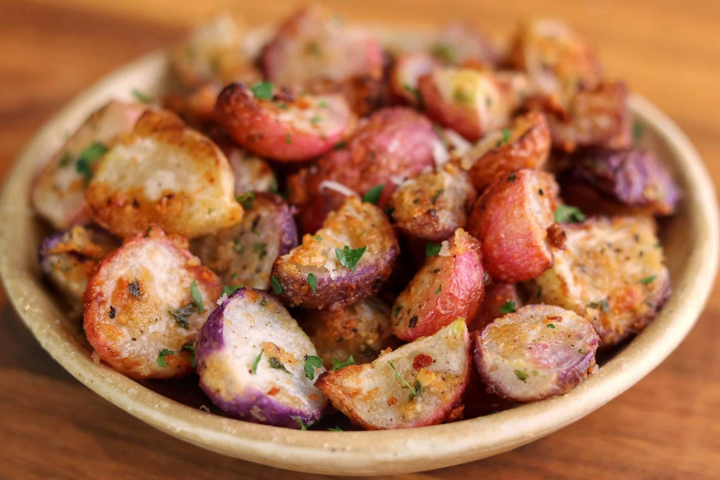 Garlic Parmesan Air Fryer Radishes
