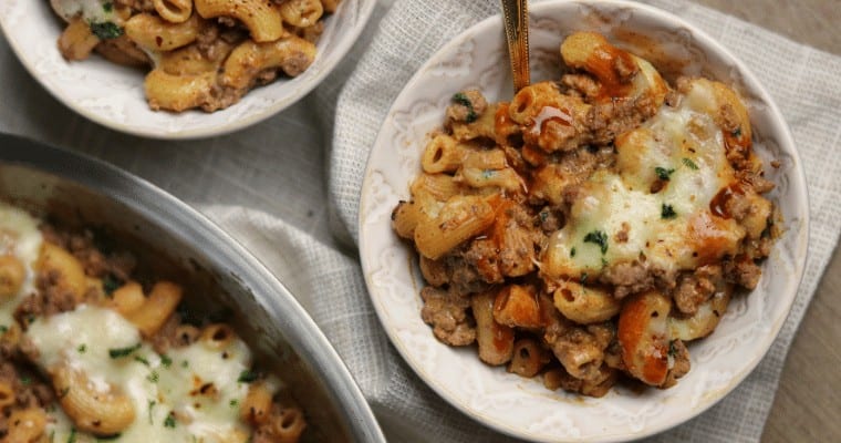 Queso Mac and Cheese with Spicy Ground Beef