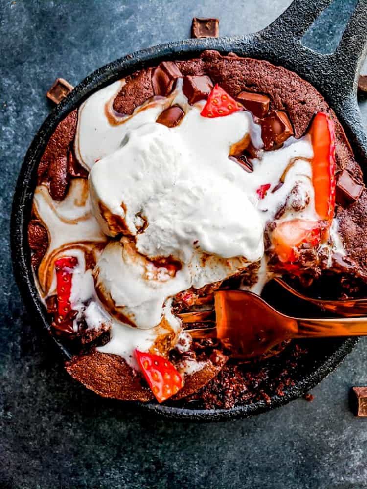 Skillet Brownie Sundae for Two