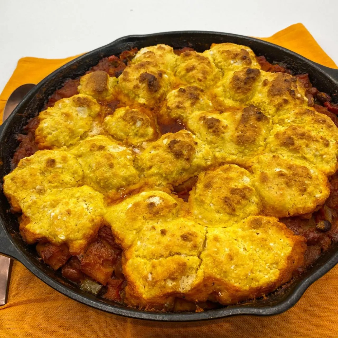 Veggie Chili Cornbread Skillet